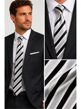 KENNETH ROBERTS Silk Striped Tie